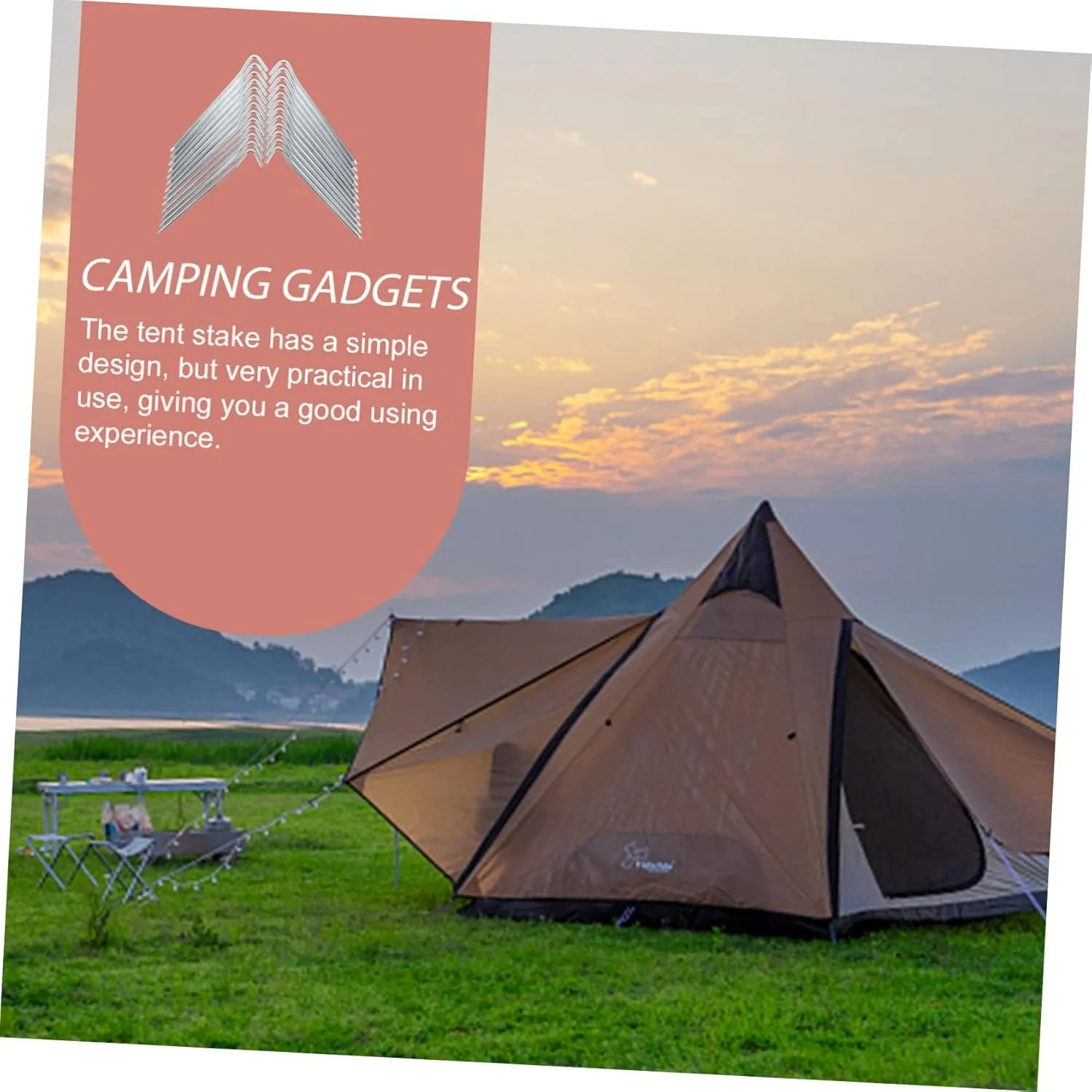 BESPORTBLE Tent Stakes for Sand Camping Drillable Outdoor Tent Pegs Ground Pegs Metal Zinc Alloy Easy to Use