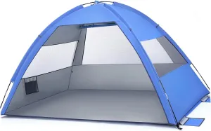BESTonZON Large Portable Beach Tent 659C Family Sun Shade Canopy for Camping Hiking and Vacation Navy Color Easy Setup Travel Tent for Outdoor Fun