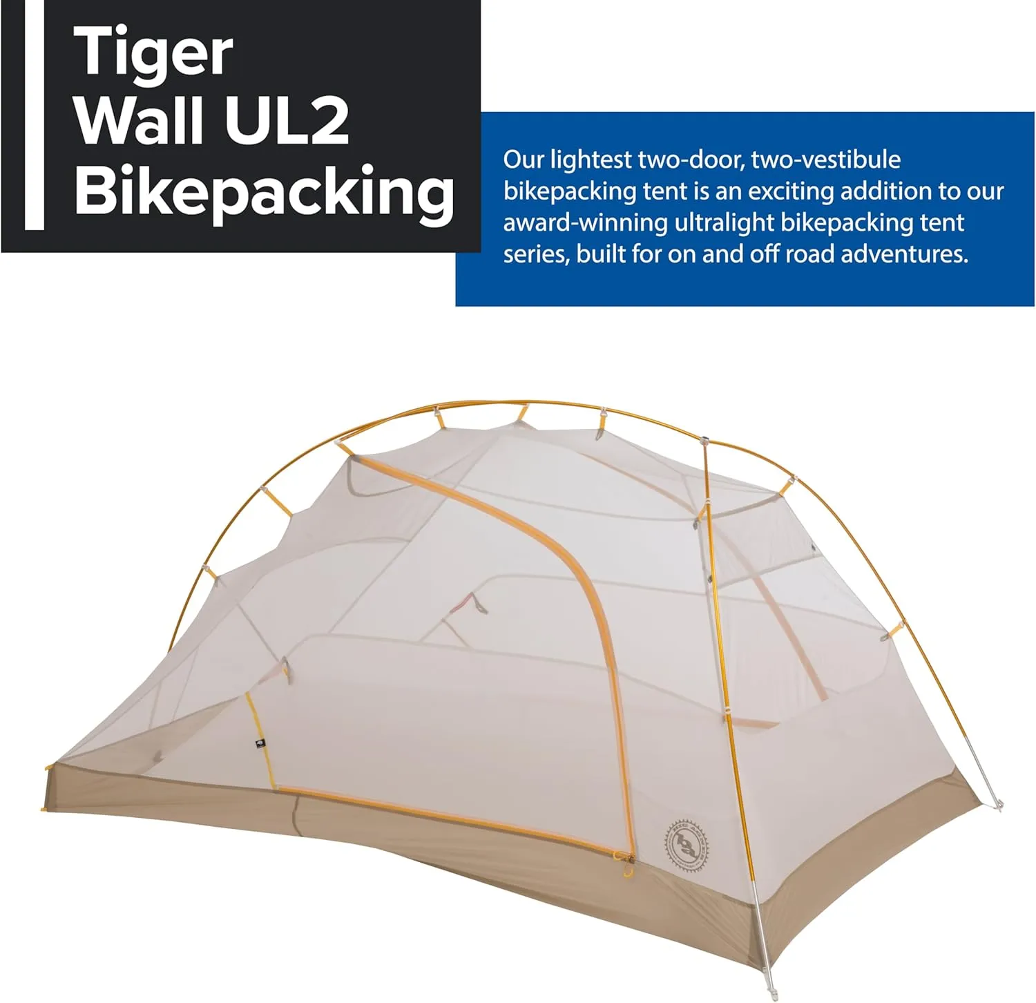 Big Agnes Tiger Wall UL Ultralight Bikepacking Tent with UV-Resistant Solution Dyed Fabric