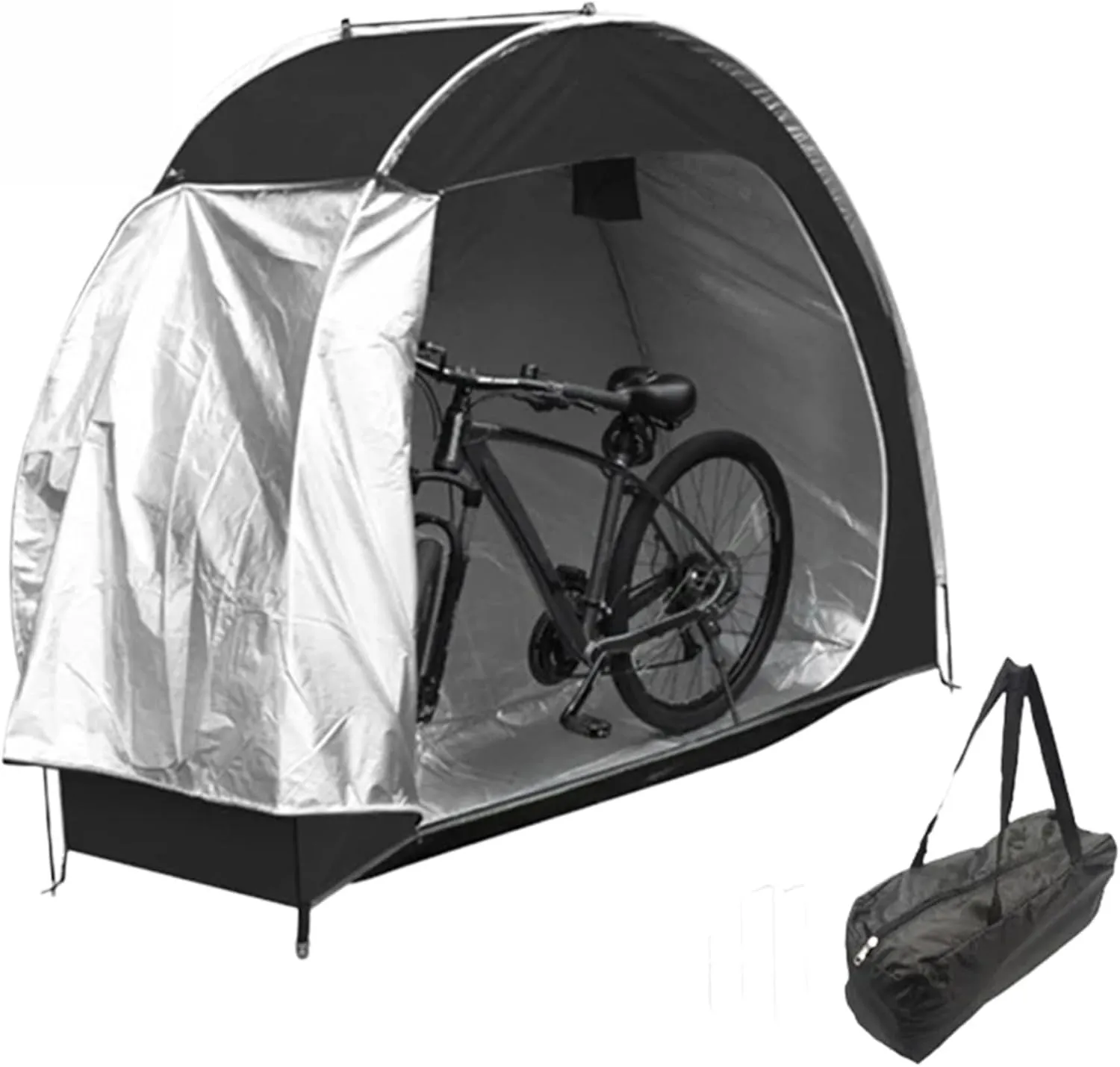 Bike Tent, UV-Proof Waterproof Oxford Bike Shed, Portable Bike Storage Tent Built-In Storage Pockets and Ventilation Windows, Bike Covers for Outside Storage Bike Shed