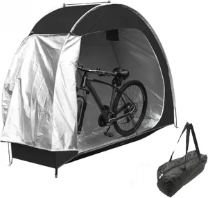 Bike Tent, UV-Proof Waterproof Oxford Bike Shed, Portable Bike Storage Tent Built-In Storage Pockets and Ventilation Windows, Bike Covers for Outside Storage Bike Shed