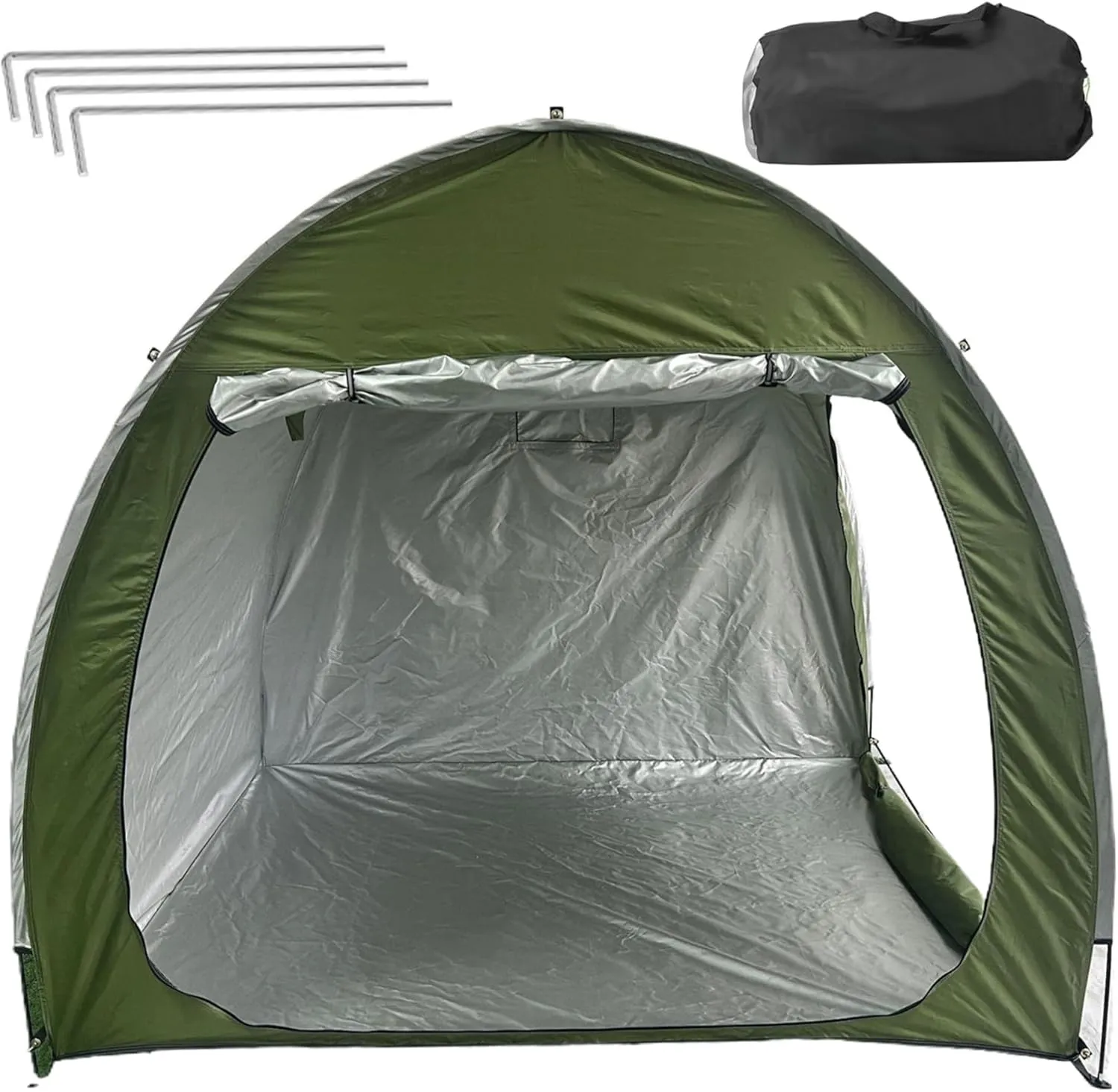 Bike Tent, UV-Proof Waterproof Oxford Bike Shed, Portable Storage Tent with Instruction, Storage Pockets and Ground Stakes, Covers for Outside