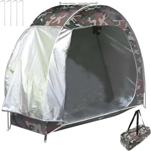 Bike Tent, UV-Proof Waterproof Oxford Portable Bike Storage Tent Built-in Pockets and Ventilation Windows for Outside Storage