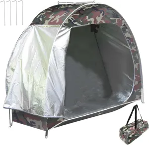 Bike Tent, UV-Proof Waterproof Oxford Portable Bike Storage Tent Built-in Pockets and Ventilation Windows for Storage