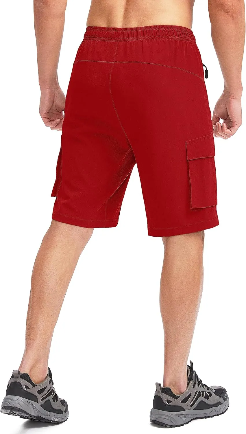 Bikewa Men's Mountain Bike Shorts 3D Padded Loose-fit Biking Riding Cycling Bicycle Biker Shorts Zipper Pockets