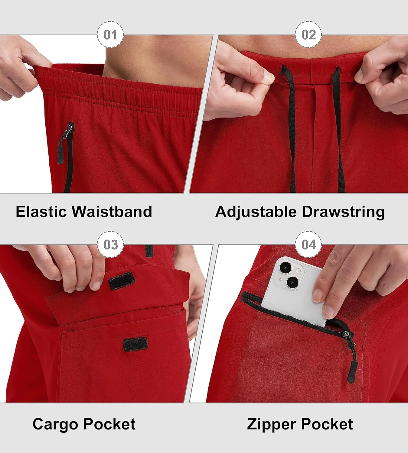 Bikewa Men's Mountain Bike Shorts 3D Padded Loose-fit Biking Riding Cycling Bicycle Biker Shorts Zipper Pockets