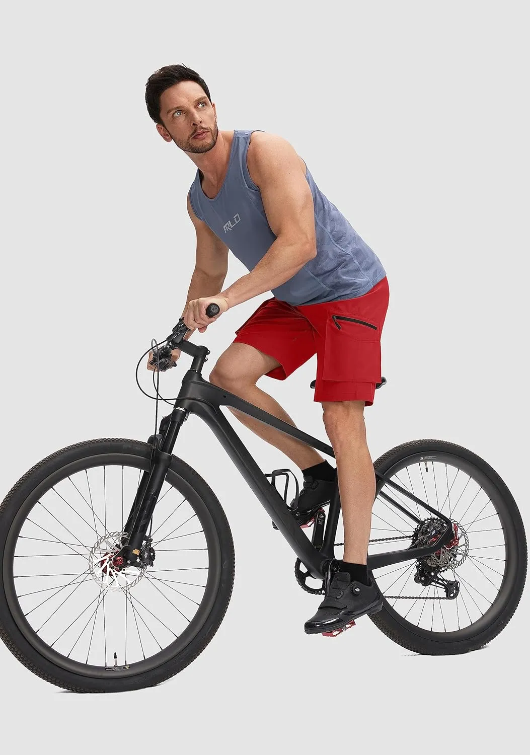 Bikewa Men's Mountain Bike Shorts 3D Padded Loose-fit Biking Riding Cycling Bicycle Biker Shorts Zipper Pockets