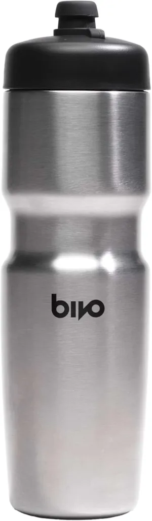 Bivo Trio 21oz Insulated Stainless Steel Bike Water Bottle - for Cycling - Fits Most Cages, Dishwasher Safe - Keeps Drinks Cold 12  Hours - Raw