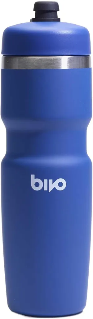 Bivo Trio 21oz Insulated Stainless Steel Bike Water Bottle - for Cycling - Fits Most Cages, Dishwasher Safe - Keeps Drinks Cold 12  Hours - True Blue
