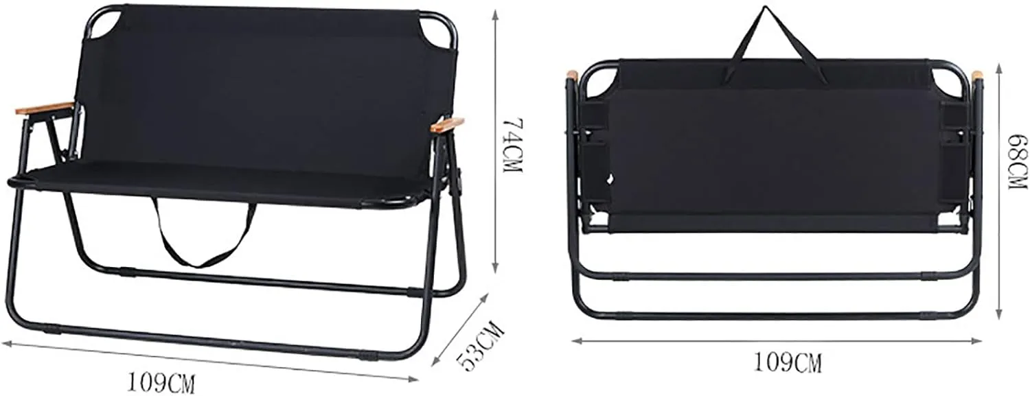 BK&MF Double Outdoor Folding Camping Chair,Portable Beach Camp Chair Comfortable Lawn Director Chair Heavy Duty for Storage and Travel,C,109x72x62cm(43x28x24inch)