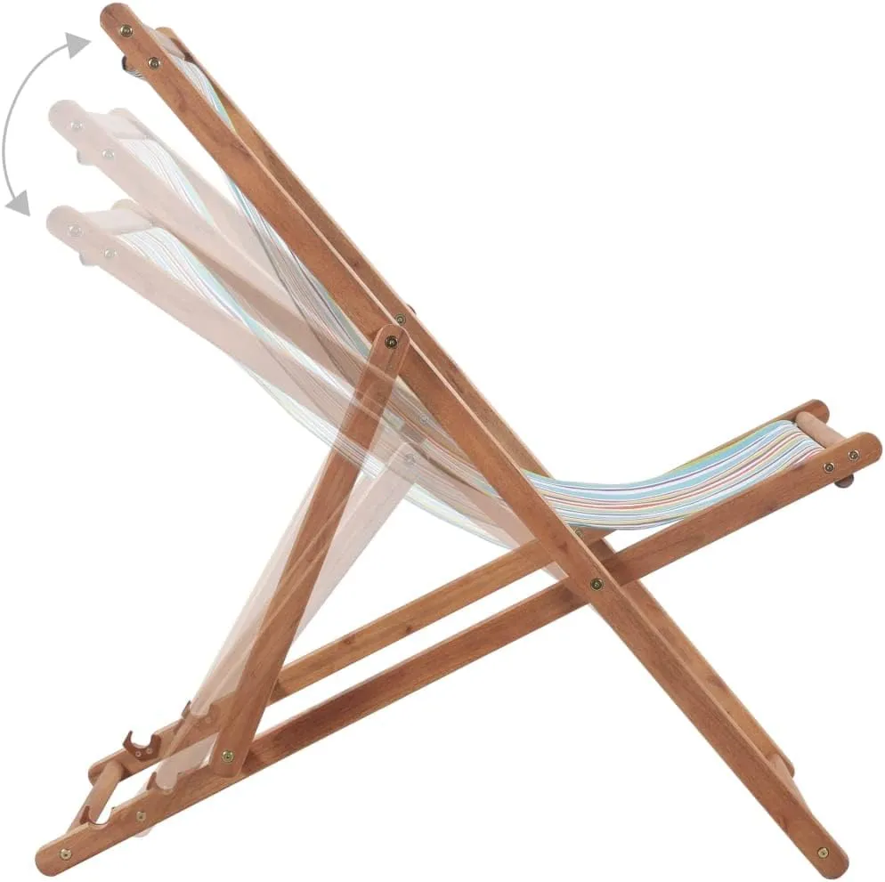 Black Dining Chairs Chairs Living Room Outdoor Chair Kitchen Table chairsFolding Beach Chair Fabric and Wooden Frame MulticolorSuitable for Gardens, courtyards