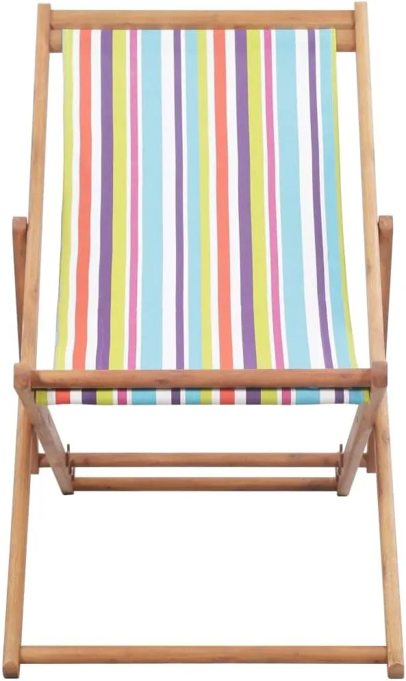 Black Dining Chairs Chairs Living Room Outdoor Chair Kitchen Table chairsFolding Beach Chair Fabric and Wooden Frame MulticolorSuitable for Gardens, courtyards