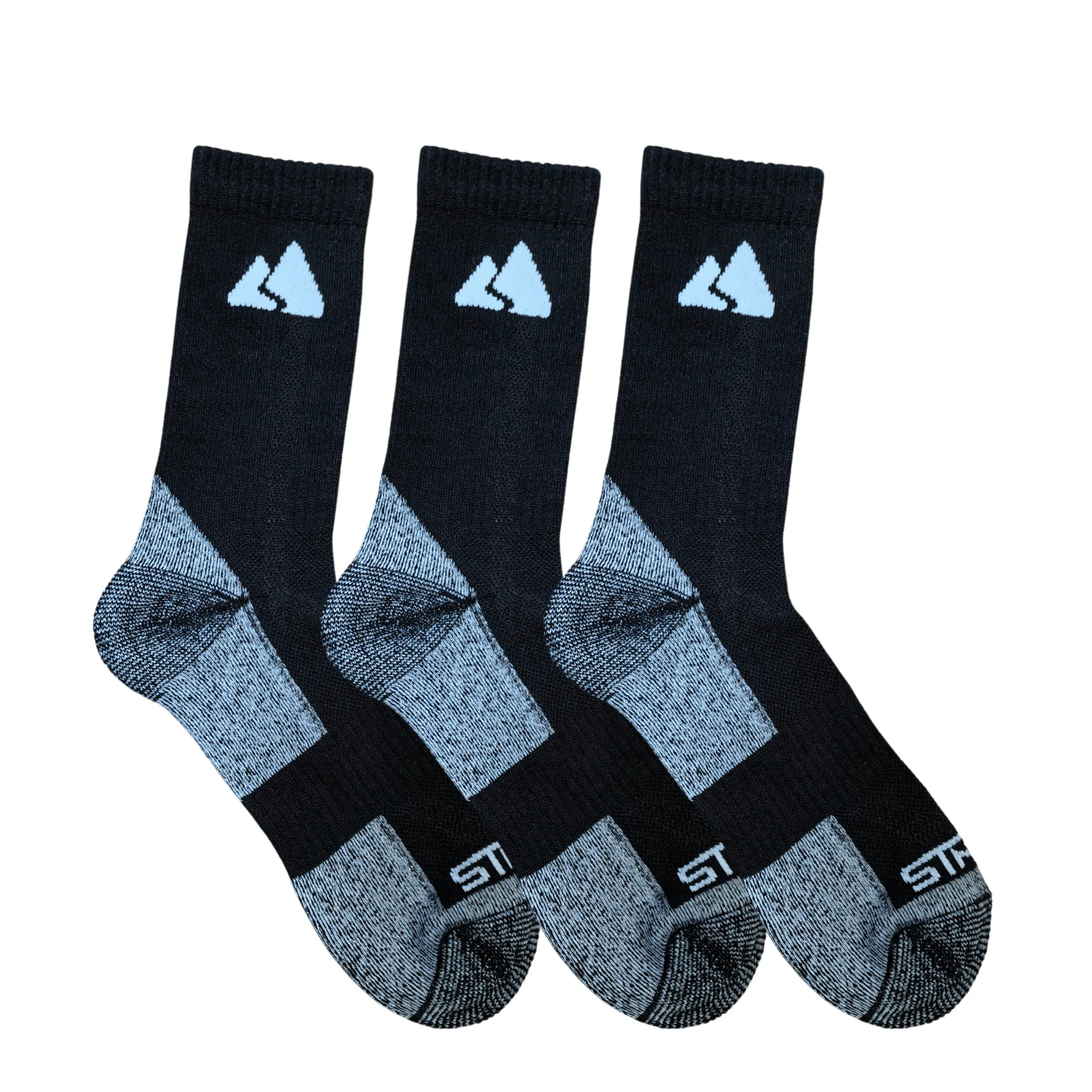 Black Merino Wool Thermal Socks Outdoor Hiking Socks for Men Women, Winter Warm Sports Socks Breathable Comfort for Work Walking Running