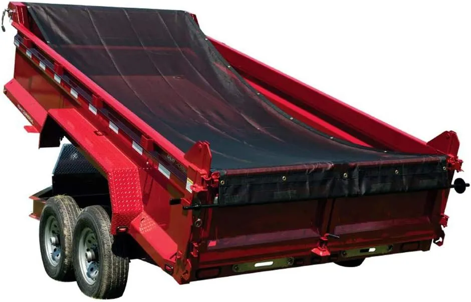 Black Mesh Truck & Trailer Tarp w/2" webbing in hems and brass grommets (7'6'' x 18')