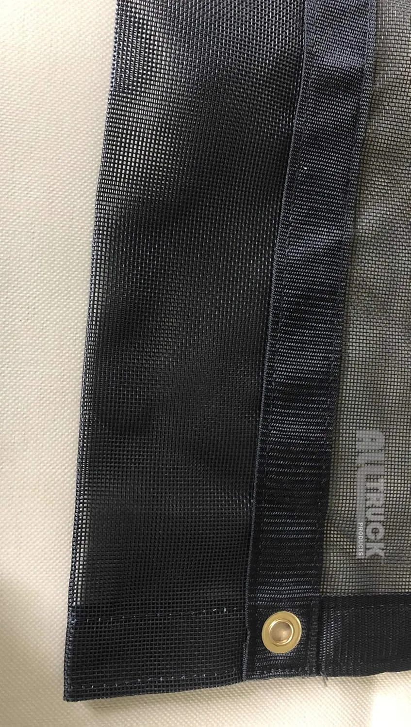 Black Mesh Truck & Trailer Tarp w/2" webbing in hems and brass grommets (7'6'' x 18')