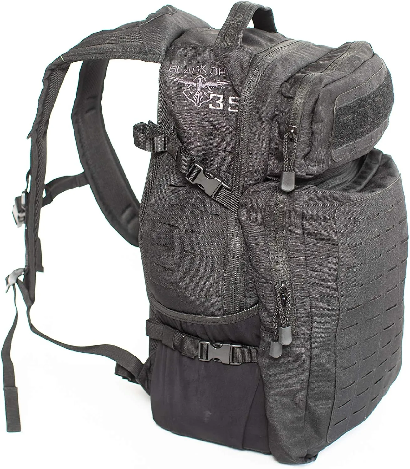 Black Ops USA 35L 3 Day Assault Pack black tactical backpack molle bag Great for Travel Outdoor Camping Hunting Hiking Backpack for men