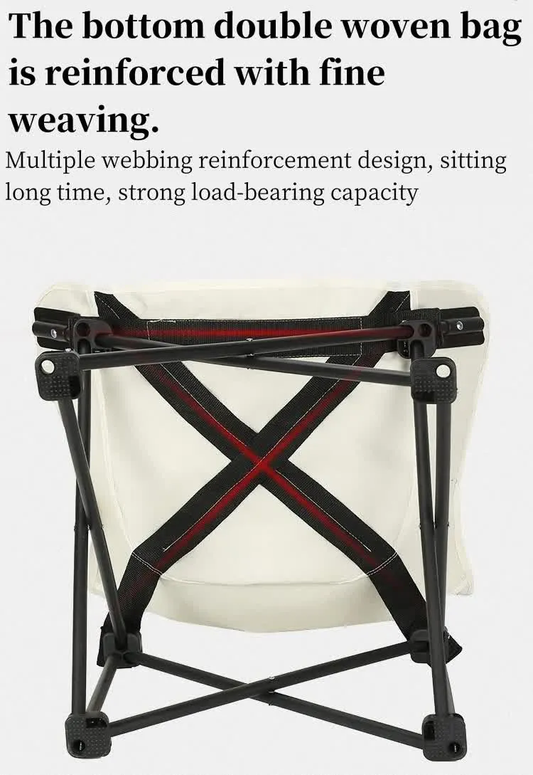 Black Outdoor Folding Camping Chair - Portable Lounge Chair, Lightweight Beach Chair