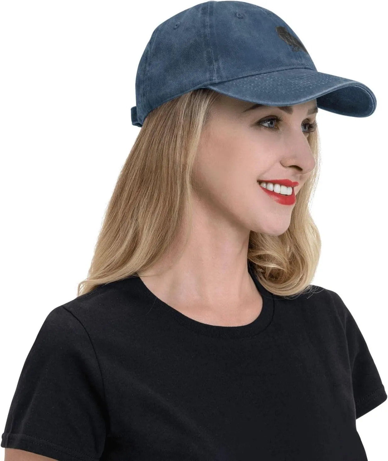 Black Raven Trucker Hat for Men Women Denim Baseball Cap Dad Hat Golf Hats