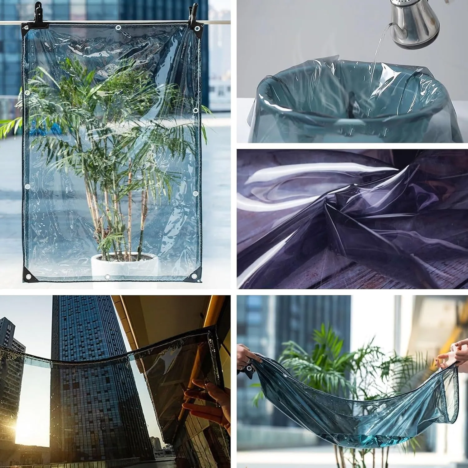 Black Translucent PVC Tarpaulin 1.2x3m, 400g/m² Waterproof Tarp Cover with Reinforced Grommets for Greenhouses, Outdoor Protection(1.5x1.8m)