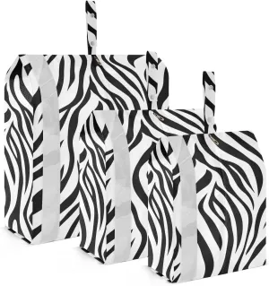 Black White Strips 3 Set Packing Travel Bags Foldable Travel Space Saver Bags Bag For Travel Suitcase Organizer