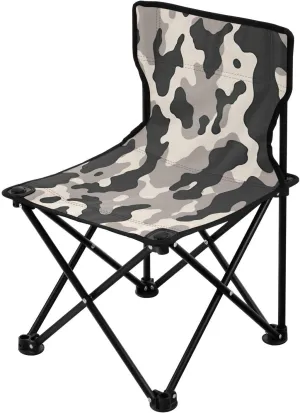 Black White Texture Portable Outdoor Folding Chair Anti-Slip Padded Oxford Cloth Stool Camping Chair Small for Beach Hiking Fishing Gardening Quad Camp Chair