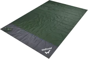 Blanket, Waterproof Beach Blanket Outdoor Portable Picnic Mat Camping Ground Mat Mattress, Army Green