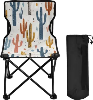 Blue Cactus Portable Outdoor Folding Chair Anti-Slip Padded Oxford Cloth Stool Camping Chair Small for Beach Hiking Fishing Gardening Quad Camp Chair