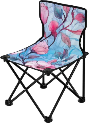Blue Flowers Ultralight Camp Chair Ultralight Beach Chair Backpack with Carrying Bag Hiking Chair for Concert Concert