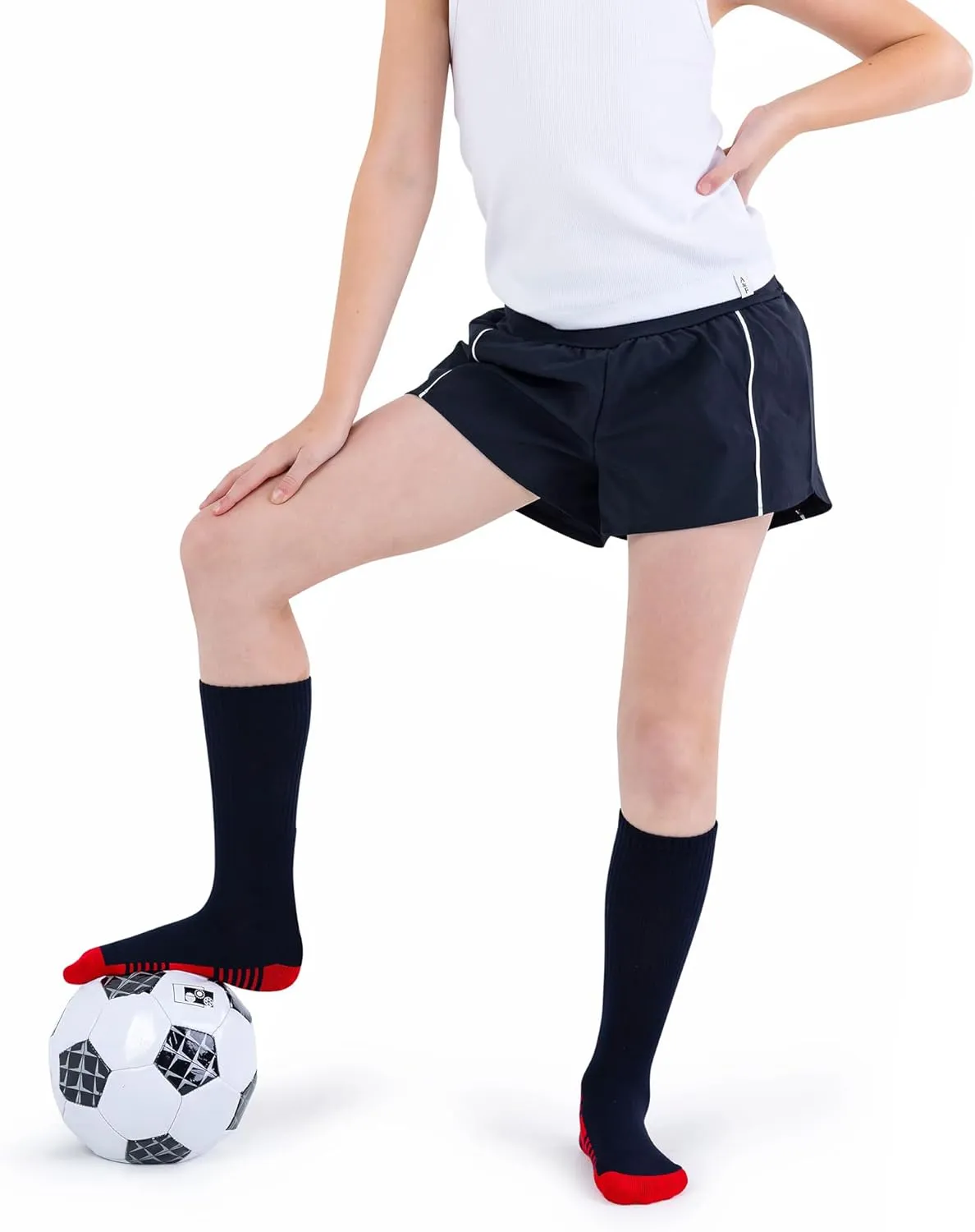 Boys Girls Bamboo Crew Cushioned Athletic Socks with Seamless Toe- 3 Pairs