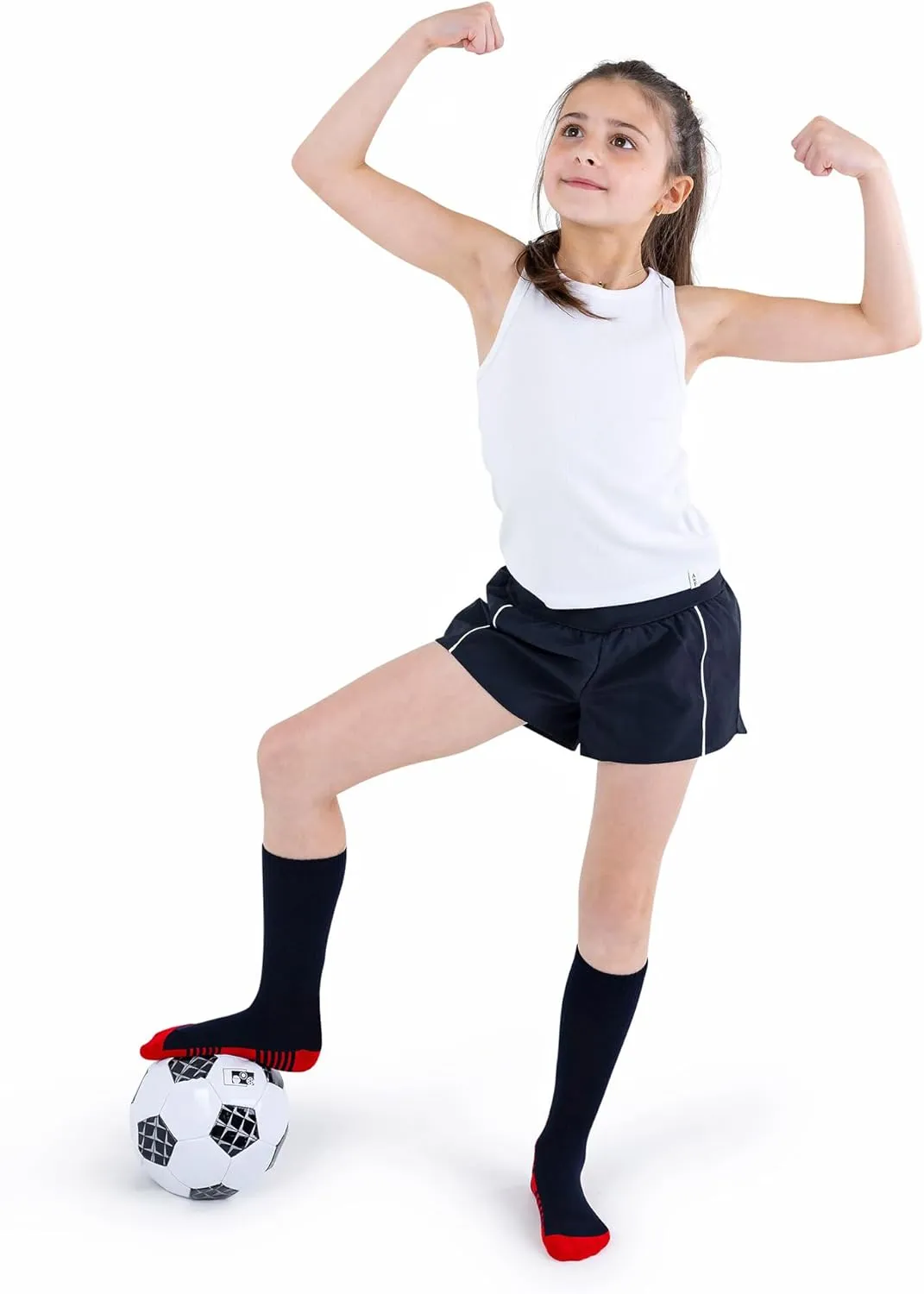 Boys Girls Bamboo Crew Cushioned Athletic Socks with Seamless Toe- 3 Pairs