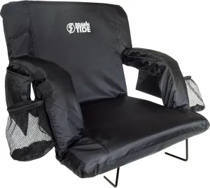 BRAWNTIDE Stadium Seat with Back Support - Comfy Cushion, Thick Padding, 2 Steel Bleacher Hooks, 4 Pockets, 2 Cup Holders, Reclining Back, Ideal Chair for Sport Events, Beaches, Camping, Concerts
