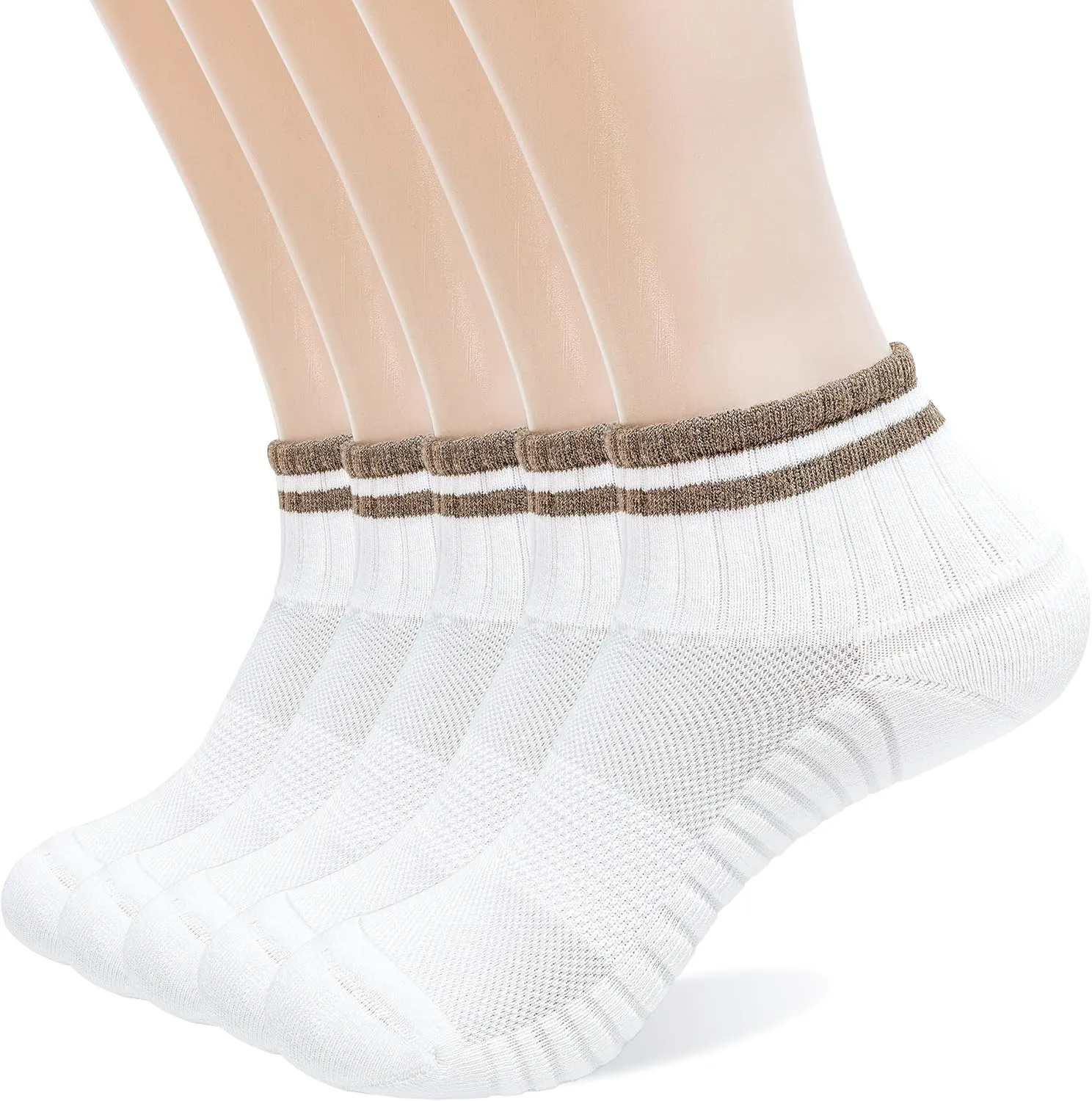 Breathable Cotton Ankle Running Socks, Lightweight Cushioned Low Cut Athletic Socks
