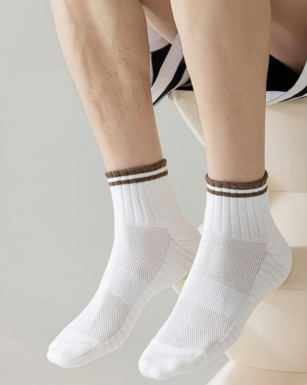 Breathable Cotton Ankle Running Socks, Lightweight Cushioned Low Cut Athletic Socks