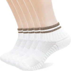 Breathable Cotton Ankle Running Socks, Lightweight Cushioned Low Cut Athletic Socks