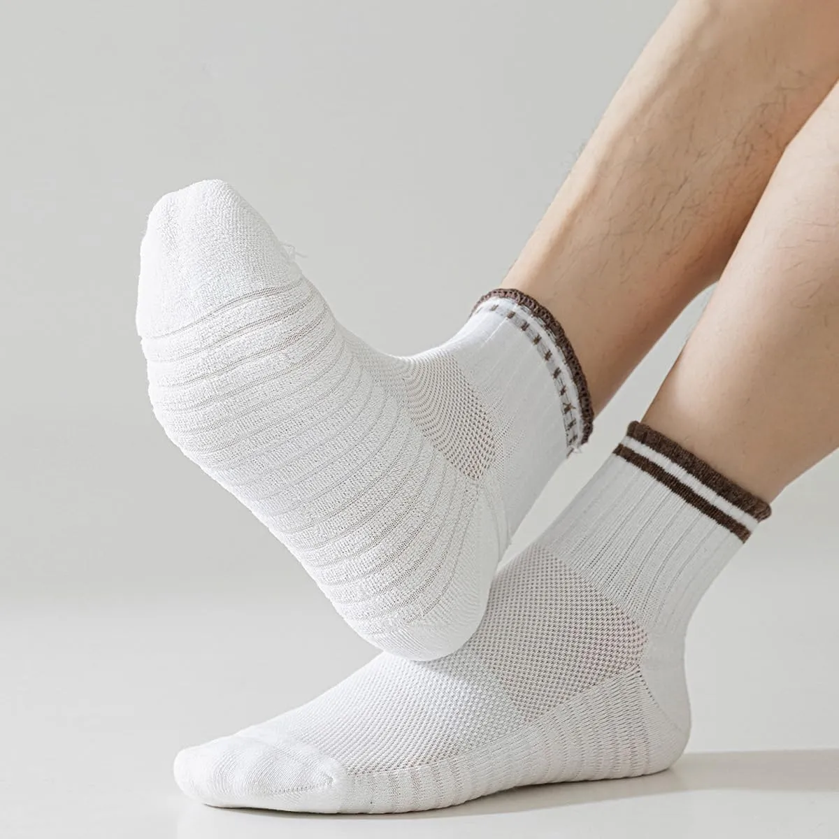 Breathable Cotton Ankle Running Socks, Lightweight Cushioned Low Cut Athletic Socks