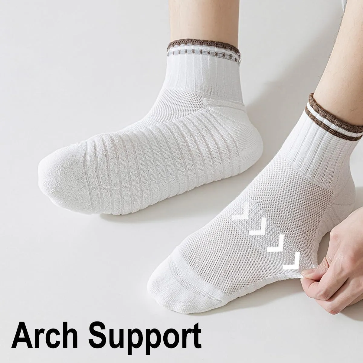 Breathable Cotton Ankle Running Socks, Lightweight Cushioned Low Cut Athletic Socks