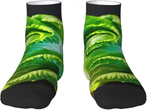 Bright Cabbage print Men's Athletic Sports Crew, Cushioned Crew Socks Outdoor Sports Socks for Women