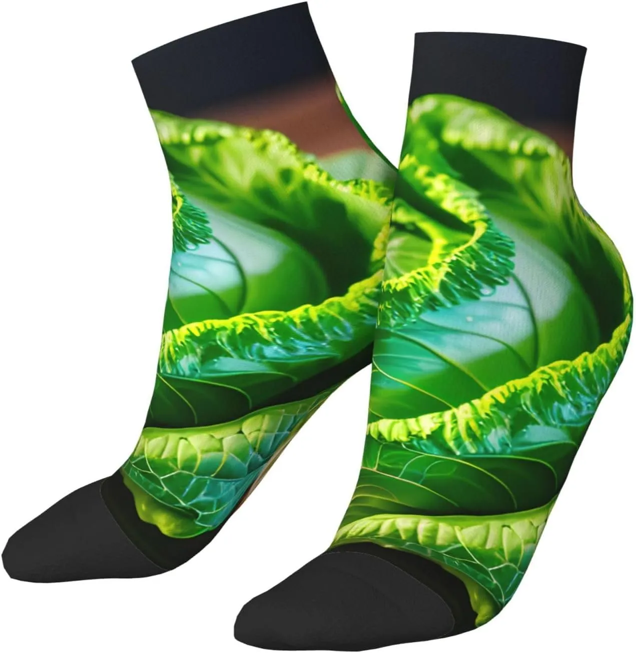 Bright Cabbage print Men's Athletic Sports Crew, Cushioned Crew Socks Outdoor Sports Socks for Women