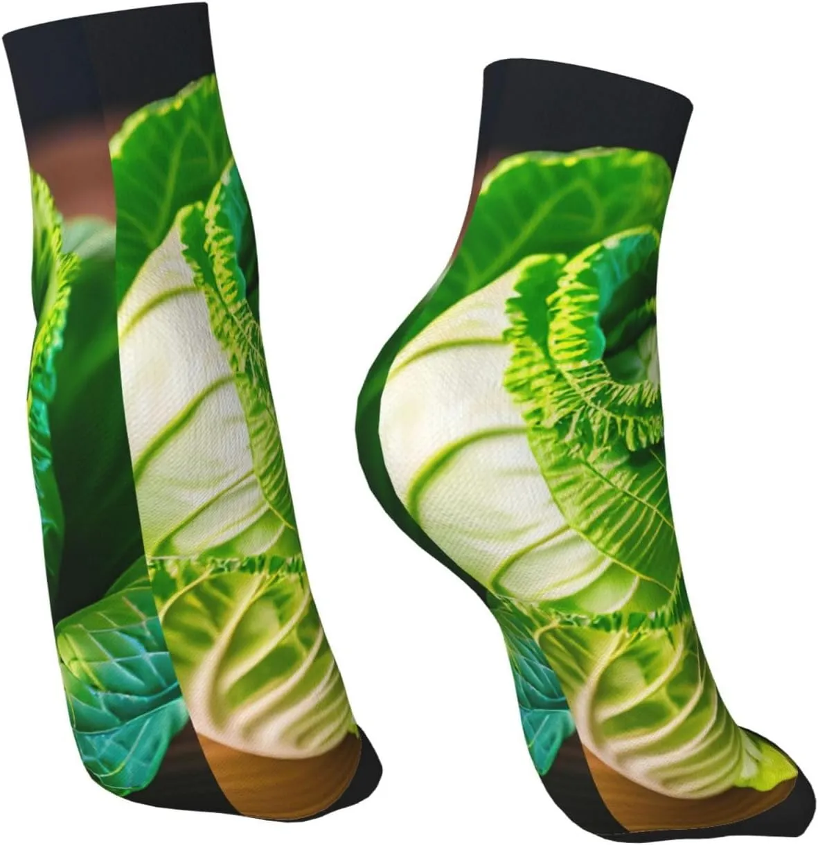 Bright Cabbage print Men's Athletic Sports Crew, Cushioned Crew Socks Outdoor Sports Socks for Women