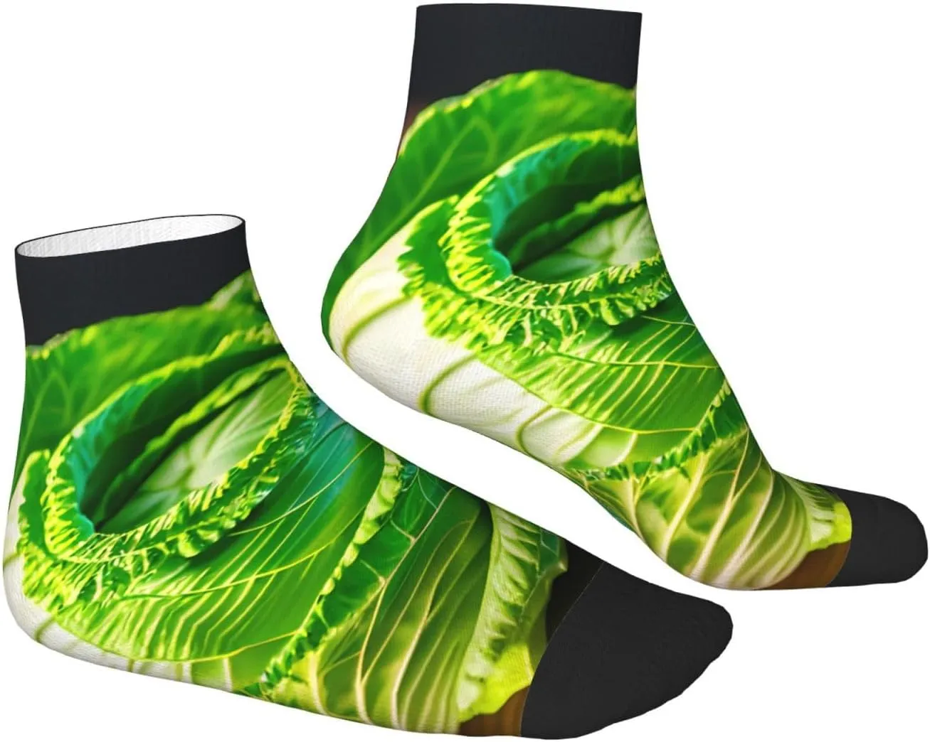 Bright Cabbage print Men's Athletic Sports Crew, Cushioned Crew Socks Outdoor Sports Socks for Women