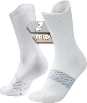 BRISIRA Coolmax Bamboo Viscose Compression Anti Blister Hiking Socks Crew Mid Calf Moisture Wicking Anti Odor Tennis Cushion