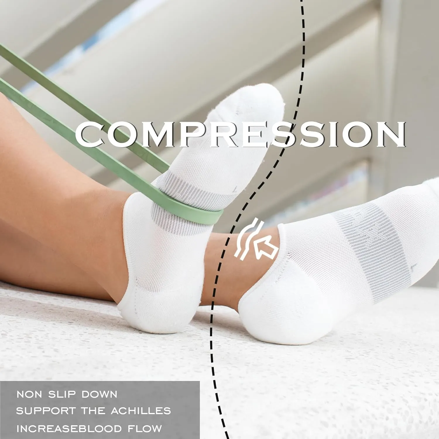 BRISIRA Coolmax Bamboo Viscose Compression No Show Socks Moisture Wicking Cushion Short Low Cut Ankle Athletic Sock for Golf