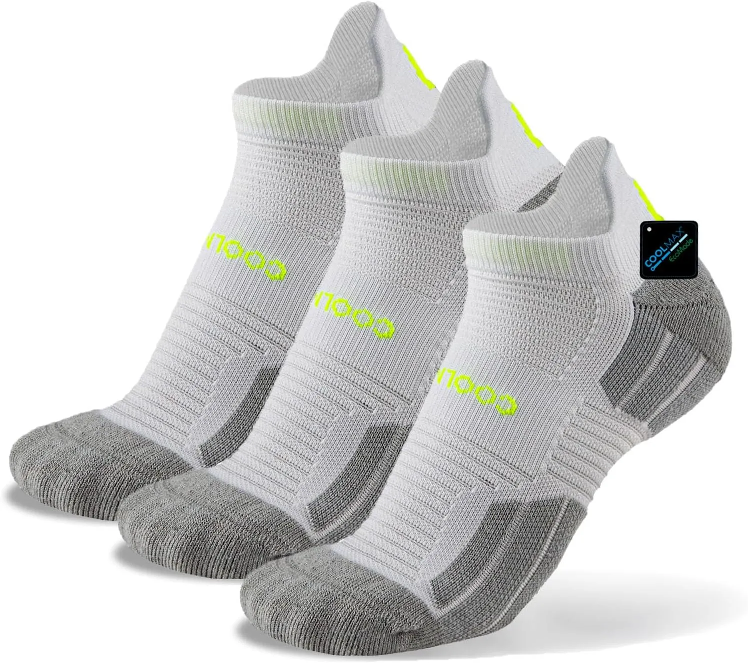 BRISIRA Coolmax Bamboo Viscose Compression Running Socks 3 Pairs Ankle Low Cut Athletic Anti Blister Cushioned Seamless