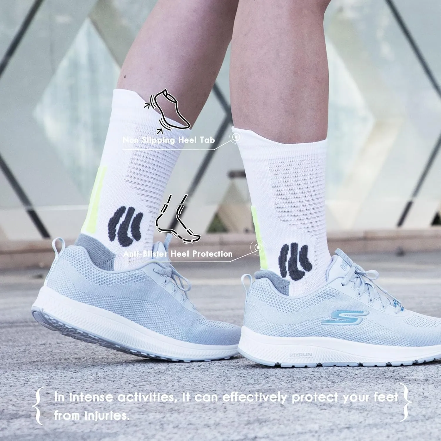 BRISIRA Coolmax Bamboo Viscose Compression Running Socks 3 Pairs Crew Moisture Wicking Anti Blister Athletic Hiking Work Sock