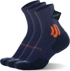 BRISIRA Coolmax Bamboo Viscose Compression Running Socks Quarter Crew Athletic Cushioned Breathable Anti Blister&Sweat&Odor