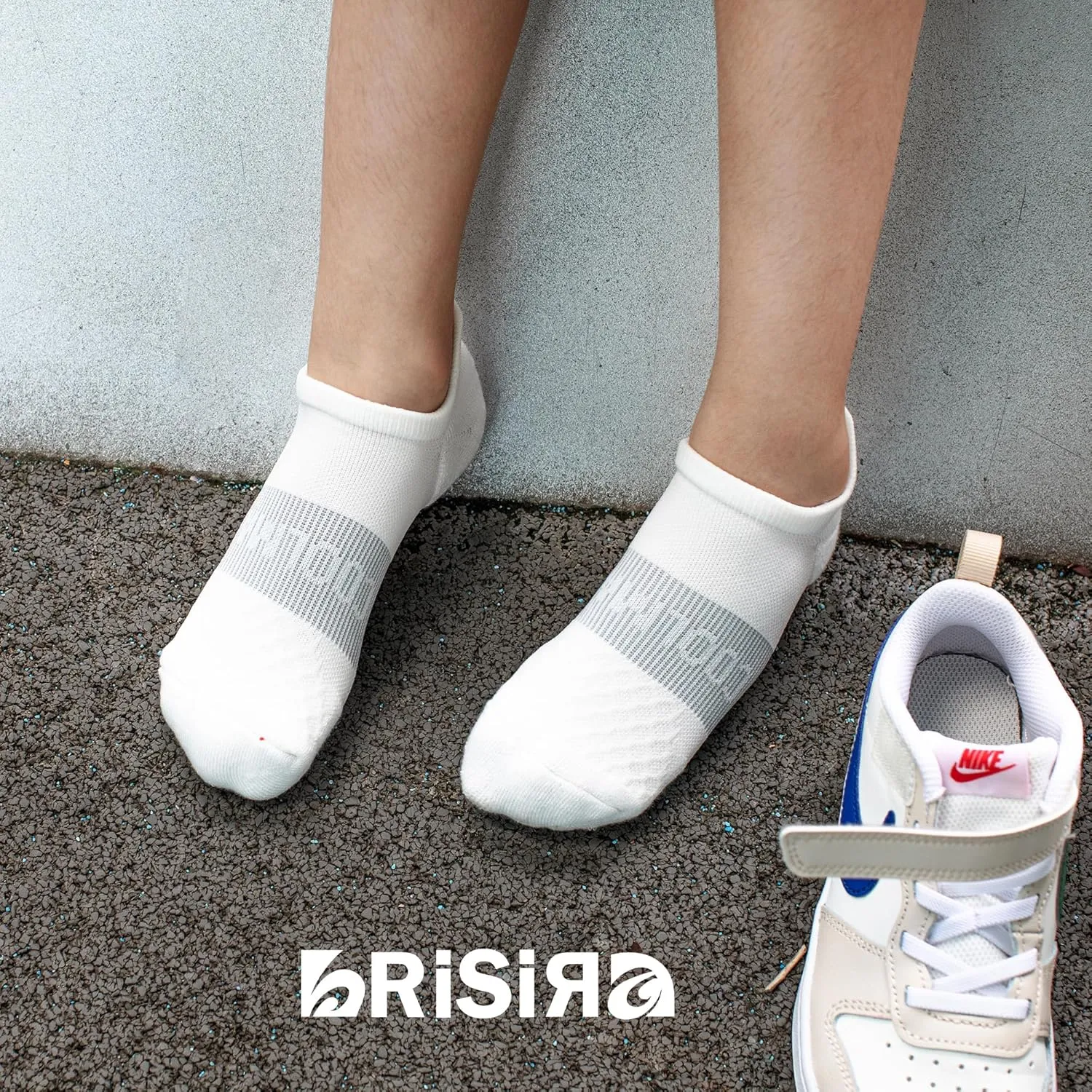 BRISIRA Coolmax Bamboo Viscose Kids No Show Socks Compression Athletic Running Sports Boys Socks Ankle Cushioned for Youth