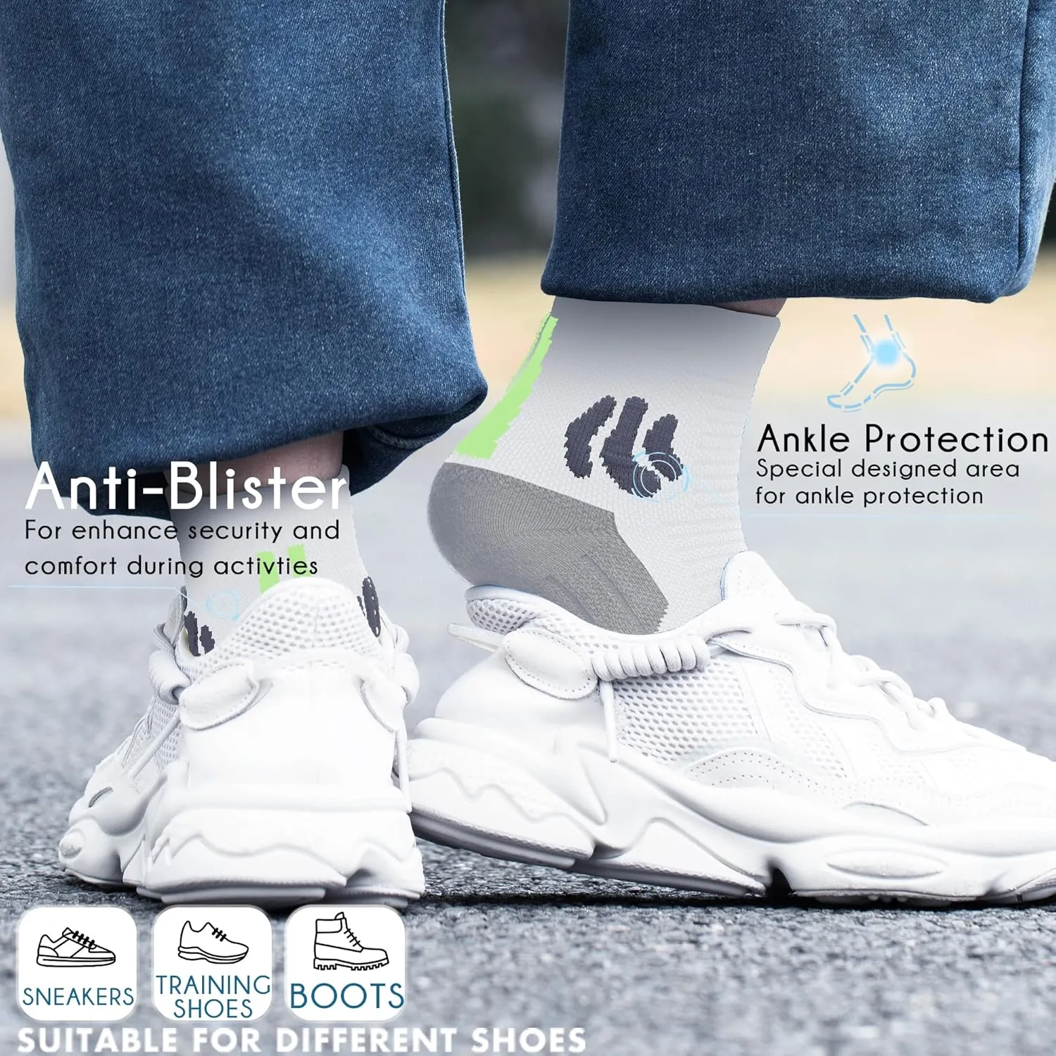 BRISIRA Coolmax Bamboo Viscose Kids Socks Compression Athletic Hiking Running Sports Boys Socks Moisture Wicking for Youth