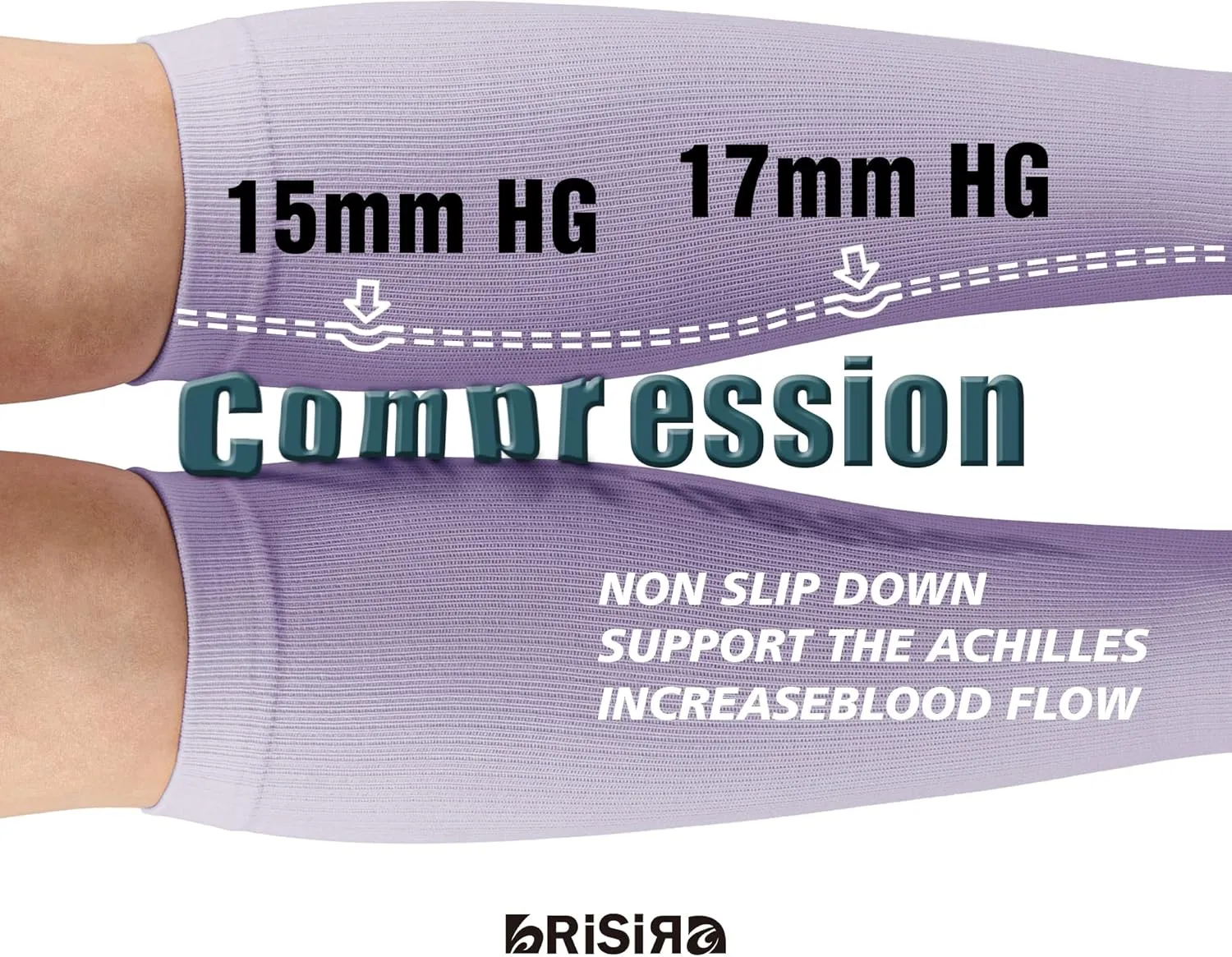 BRISIRA Coolmax Cooling Compression Knee High Socks Women 2 Pairs 15-20 mmHg Circulation Support for Nurse Running Travel