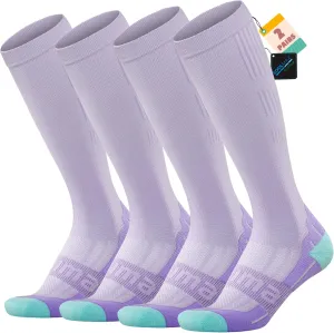 BRISIRA Coolmax Cooling Compression Knee High Socks Women 2 Pairs 15-20 mmHg Circulation Support for Nurse Running Travel