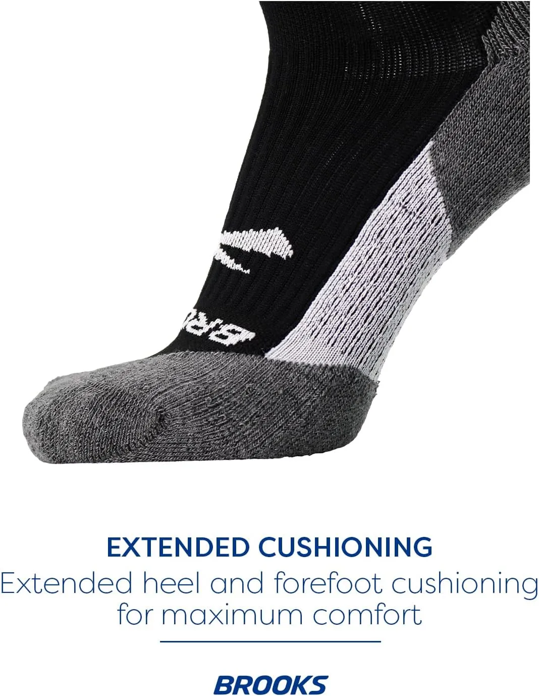 Brooks Ghost Crew Socks I Performance Running Cushioned Socks with Arch Support for Men & Women